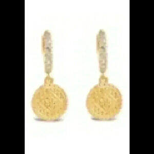 Sterling Forever new 14k gold SS CZ disk h…